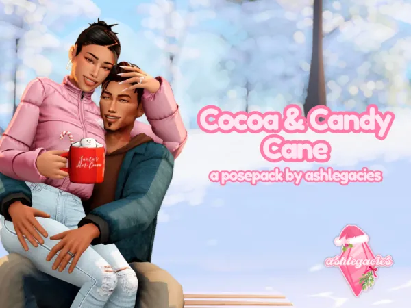 Mix Cocoa Candy Cane Posepack - The Sims 4 Custom Content