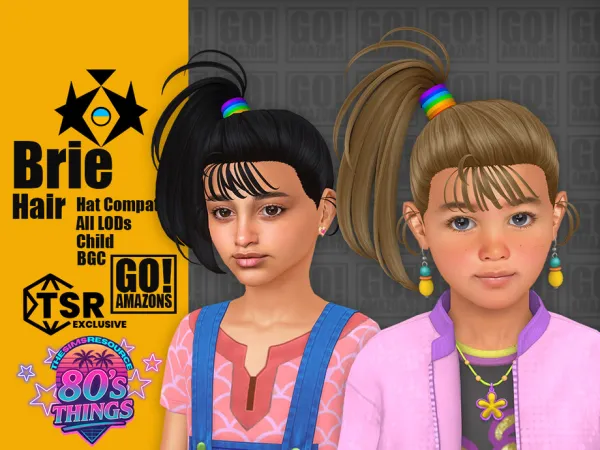 Maxis Match Brie Hair (80's Things) - The Sims 4 Custom Content