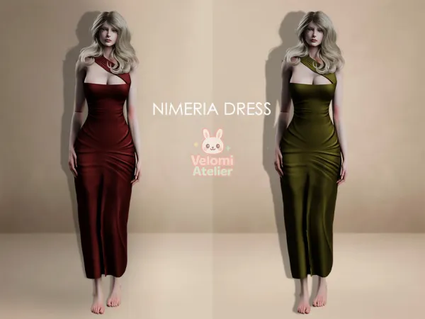 Alpha Nimeria Dress VelomiAtelier by Velomiatelier - The Sims 4 Custom Content