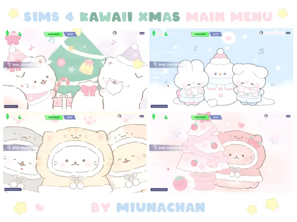 Mix Kawaii Xmas Main Menus by Kawaii Xmas Main Menus - The Sims 4 Custom Content