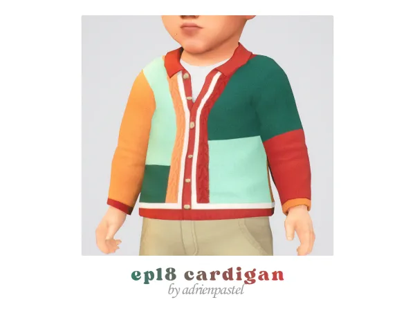 Maxis Match EP18 Cardigan Sweater by adrienpastel - The Sims 4 Custom Content