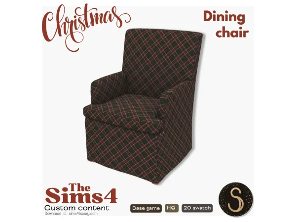 Mix Sims4Luxury Christmas Dining chair Recolor - The Sims 4 Custom Content