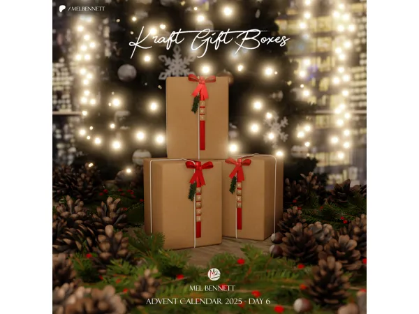 Mix Advent Calendar 2025 Day 6 Kraft Gift Boxes - The Sims 4 Custom Content