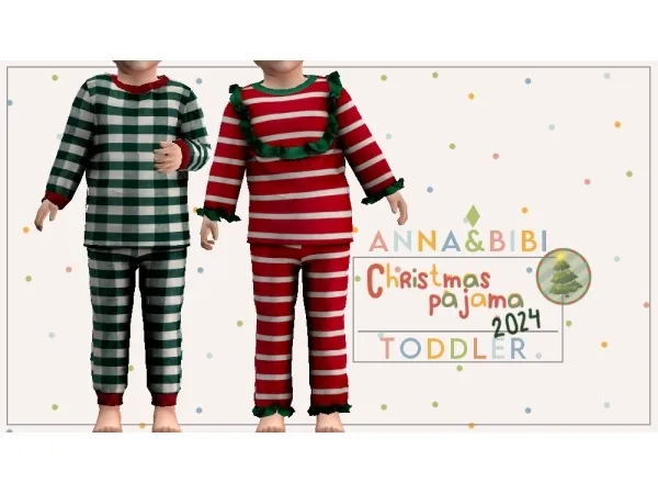 Maxis Match Christmas pajama V1 Toddler [Anna_Bibi] - The Sims 4 Custom Content