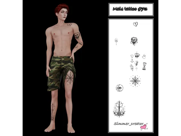 Alpha Male tattoo 73 - The Sims 4 Custom Content