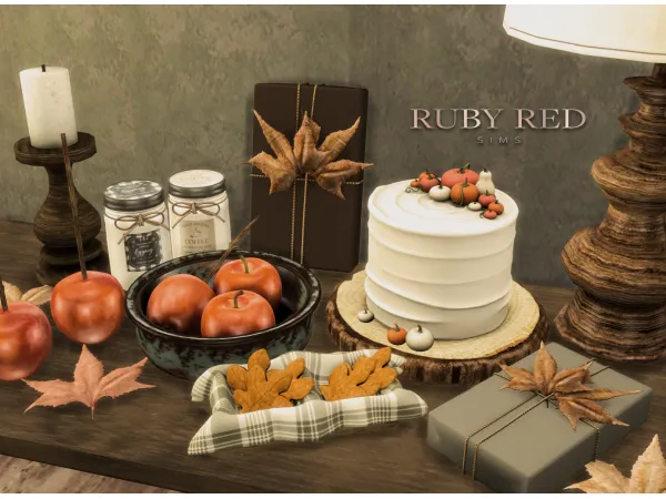 Alpha Autumn Decoration Set by RubyRed1023 - The Sims 4 Custom Content