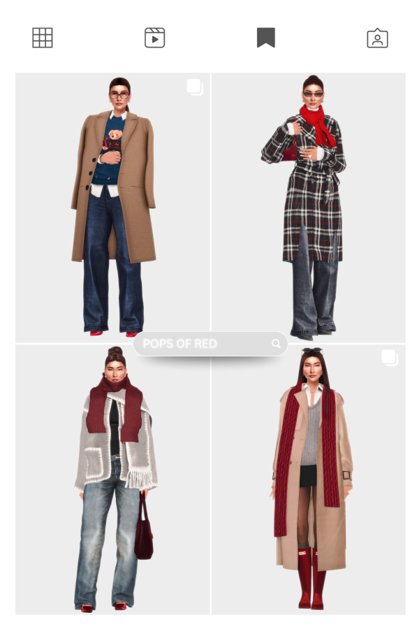 Alpha POPS OF RED by simsfinds - The Sims 4 Custom Content