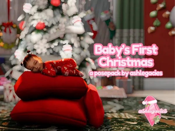 Mix Baby's First Christmas Posepack - The Sims 4 Custom Content