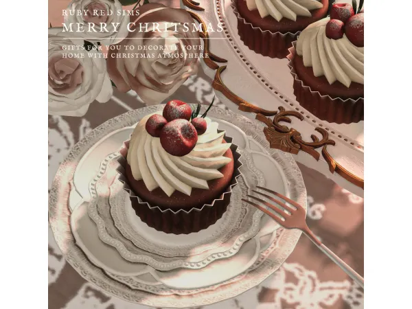 Alpha Red Velvet Cupcake by RubyRed1023 - The Sims 4 Custom Content