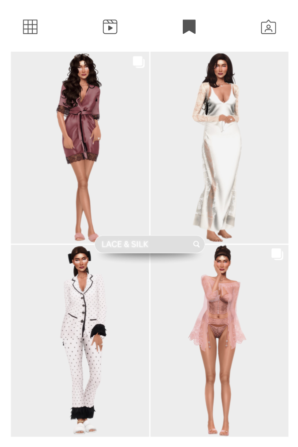 Alpha LACE SILK by simsfinds - The Sims 4 Custom Content