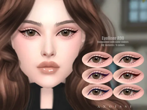 Mix Eyeliner A90 by ANGISSI - The Sims 4 Custom Content
