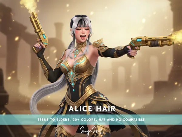Alpha USAGI Alice Hair - The Sims 4 Custom Content