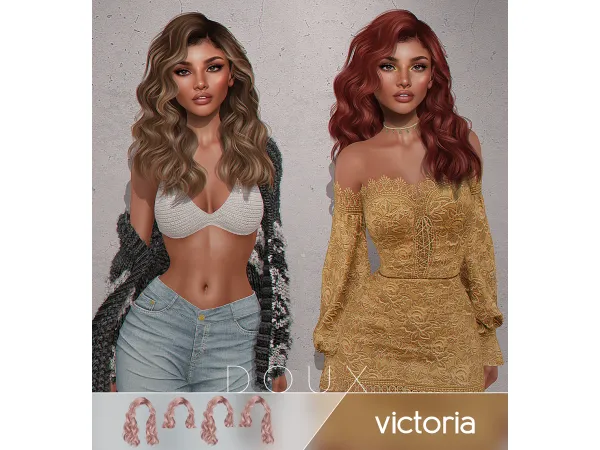 Alpha Doux Victoria Hair - The Sims 4 Custom Content