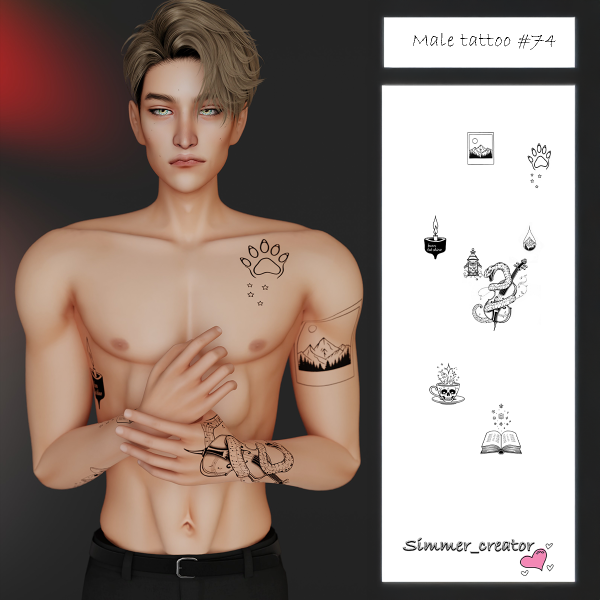 Alpha Male tattoo 74 by simmer_creator - The Sims 4 Custom Content