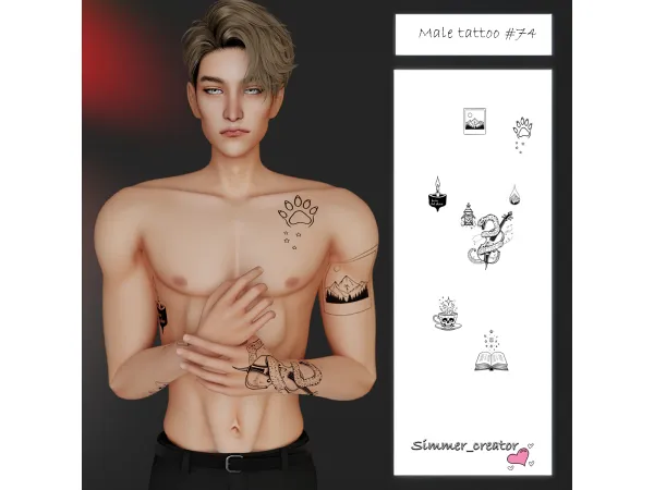 Alpha Male tattoo 74 - The Sims 4 Custom Content