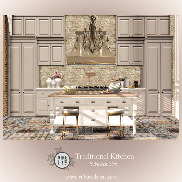 Alpha Traditional Kitchen Part 2 by simsfinds - The Sims 4 Custom Content