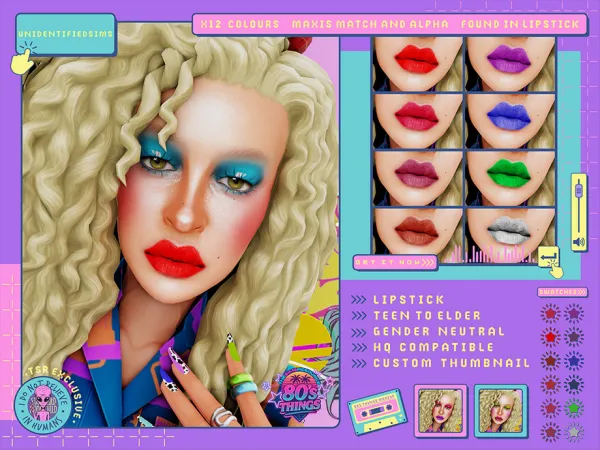 Mix 80s Things Lipstick - The Sims 4 Custom Content