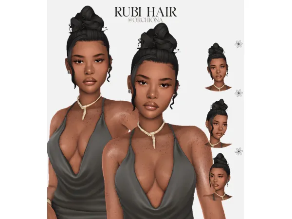 Maxis Match RUBI HAIR by orchiona_ - The Sims 4 Custom Content