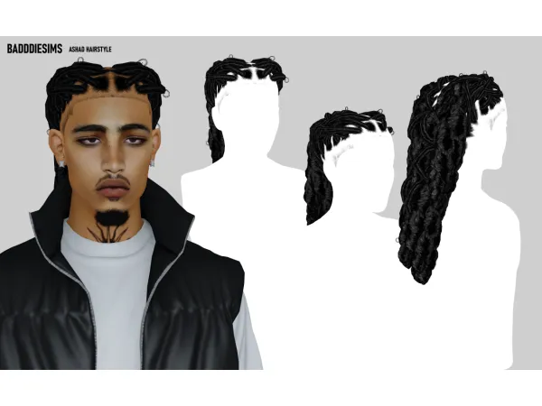 Alpha BADDDIESIMS ASHAD HAIRSTYLE - The Sims 4 Custom Content