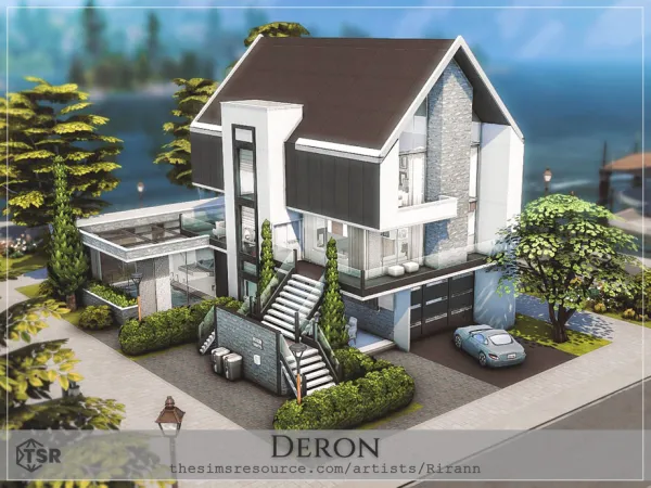 Sims 4 Maxis Mix Modern Houses CC: Deron - No CC