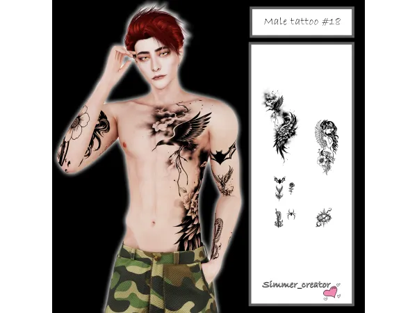 Mix Male tattoos 18 - The Sims 4 Custom Content