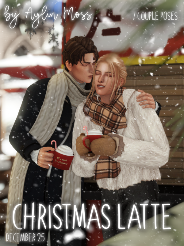 Mix PACK OF POSES CHRISTMAS LATTE by simsfinds - The Sims 4 Custom Content