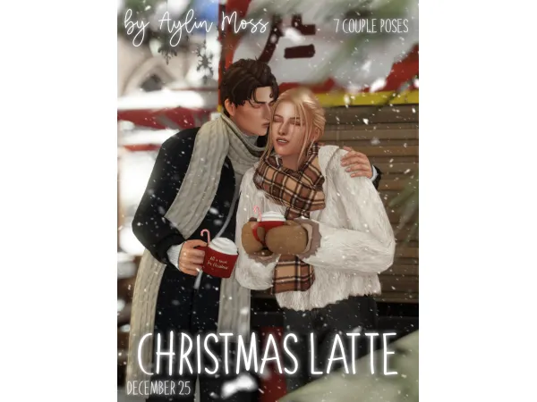 Mix PACK OF POSES CHRISTMAS LATTE by aylinmoss - The Sims 4 Custom Content