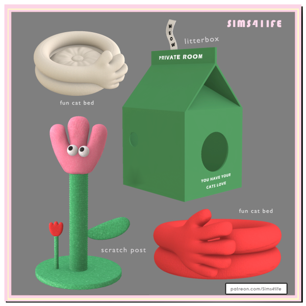 Maxis Match Fun cat set by simsfinds - The Sims 4 custom content