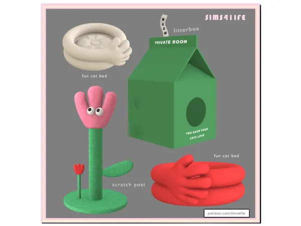 Maxis Match Fun cat set by Sims41ife - The Sims 4 custom content