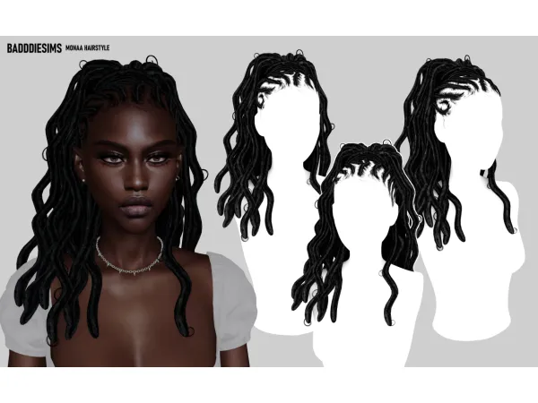 Alpha BADDDIESIMS MONAA HAIRSTYLE - The Sims 4 Custom Content
