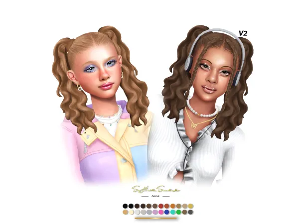 Maxis Match MaryLuz Hairstyle by sehablasimlish - The Sims 4 Custom Content