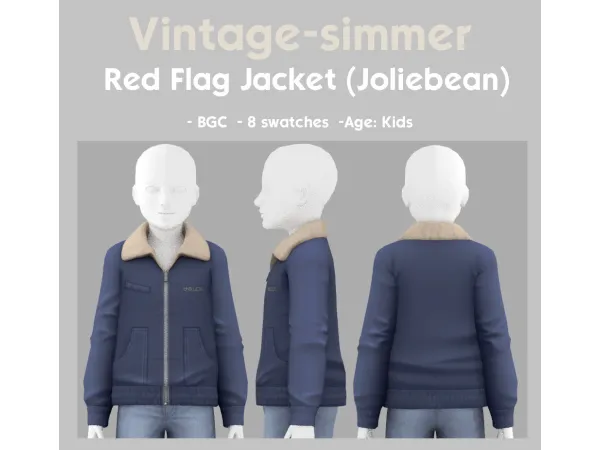 Maxis Match Red Flag Jacket simmer by vintage - The Sims 4 Custom Content