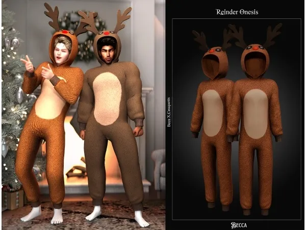 Alpha Becca Reinder onesie - The Sims 4 Custom Content