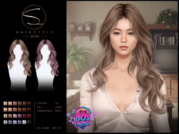 Alpha S CLUB_081225_Retro wavy hairstyles Club by S - The Sims 4 Custom Content