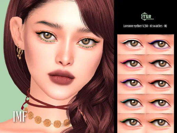 Mix IMF Loreanne Eyeliner N350 by IzzieMcFire - The Sims 4 Custom Content