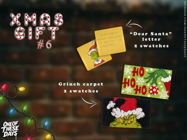 Mix OOTD BuildBuy XMAS GIFT 6 Grinch mini set - The Sims 4 Custom Content
