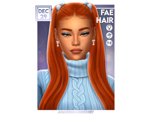 Maxis Match Fae Hair Pigtails by aharris00britney - The Sims 4 Custom Content