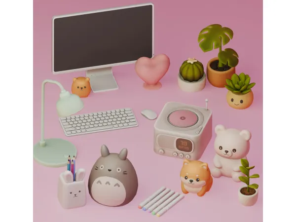 Maxis Match Cutesy Desk by SnootySims - The Sims 4 Custom Content