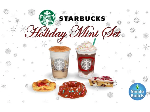 Alpha Starbucks Holiday Mini Set by SimileBuilds - The Sims 4 Custom Content