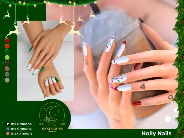 Alpha Holly Nails - The Sims 4 Custom Content