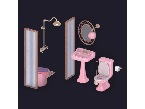 Mix Roseblush Bathroom - The Sims 4 Custom Content