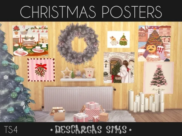 Alpha Christmas Posters - The Sims 4 Custom Content