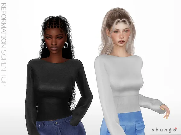 Mix REFORMATION Soren Top - The Sims 4 Custom Content
