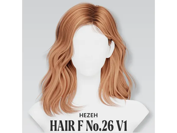 Alpha [Hezeh]FHair_No26 V1 - The Sims 4 Custom Content