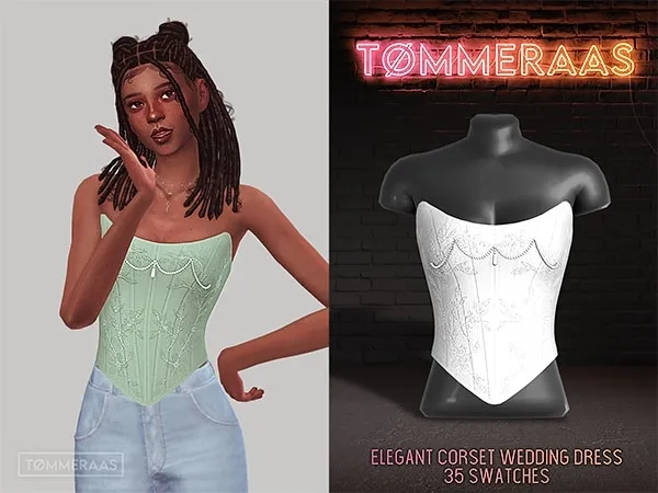 Alpha TØMMERAAS Elegant Corset Top by tommeraas - The Sims 4 Custom Content