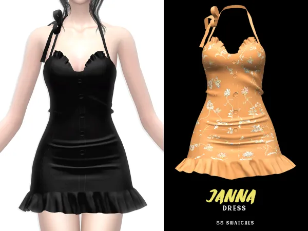 Alpha Janna Dress - The Sims 4 Custom Content