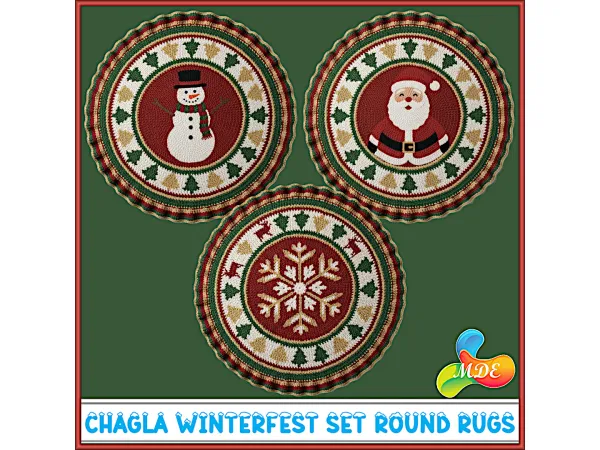 Mix Chagla Winterfest Set Round Rugs - The Sims 4 Custom Content