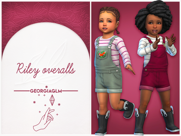 Maxis Match Georgiaglm Riley Overalls Toddler by simsfinds - The Sims 4 Custom Content