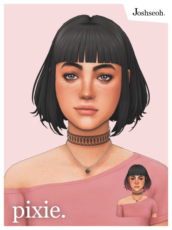 Maxis Match Pixie's Hair Set 8 Hair Ombre Overlay by simsfinds - The Sims 4 Custom Content