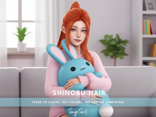 Alpha USAGI Shinobu Hair - The Sims 4 Custom Content